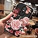 TIANLI Shock Absorption Anti-Fingerprint Protection Three Layer Heavy Duty Protective Cover for LG Stylo 3/Stylus 3/LS777 with Flowers - Black