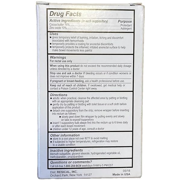 CALMOL 4 HEMORRHOIDAL SUPPOSITORIES – 24 EA