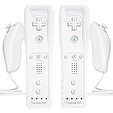 TechKen 2-Pack Wii Remote Plus with Motion Plus and Nunchuck - Remote Controller Replacement for Wii/WiiU