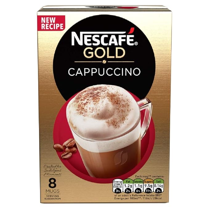 Nescafé Gold Cappuccino Coffee, 8 Sachets Amazon.co.uk Prime Pantry