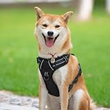 PoyPet No Pull Dog Harness Reflective Vest with 2 Leash Attachments XL Black view 2