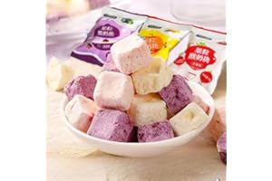 RETBST Fruit freeze-dried yogurt chunks, freeze-dried ice cream, freeze-dried candies, crispy and dried strawberry blueberry and peach, instant breakfast, milk sugar, wedding candy, vegan (36 packs)