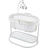 Fisher-Price Baby Bedside Sleeper Soothing Motions Bassinet with Lights Music Vibrations & Toy Mobile for Newborns 0+ Months, Sweet Snugamonkey