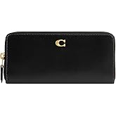 Coach Women's Smooth Leather Essential Slim Accordion Zip, Black