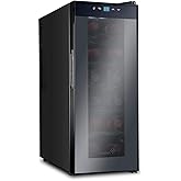 Winado 12 Bottle Compressor Wine Cooler Refrigerator w/Adjustable Temperature, Freestanding Compact Mini Wine Fridge with Digital Control & Removable Shelves on Fridge.com