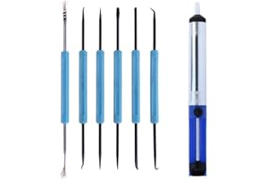 YOBEYI 7 Piece Solder Assist Tool Tin Lead Electronic Circuit Board Auxiliary Welding Solder Sucker Suction Tin Pen PCB Desoldering Cleaning Kit