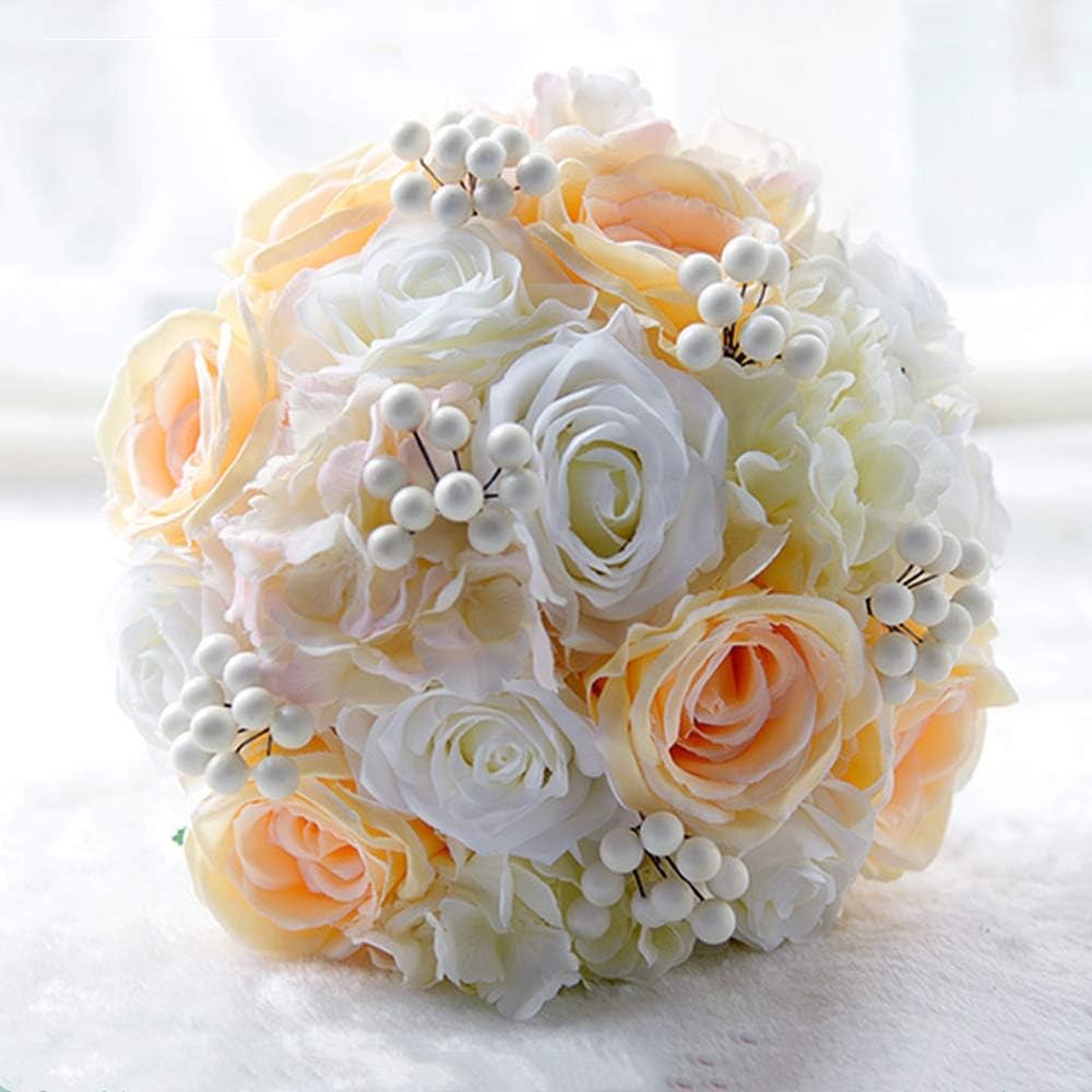 Amazon Com New Lee Wedding Bouquet Multicolor Optional Simulated Rose Handheld Flowers High End Silk Bouquet Wedding Supplies Artificial Flowers For Wedding Party And Church Home Kitchen