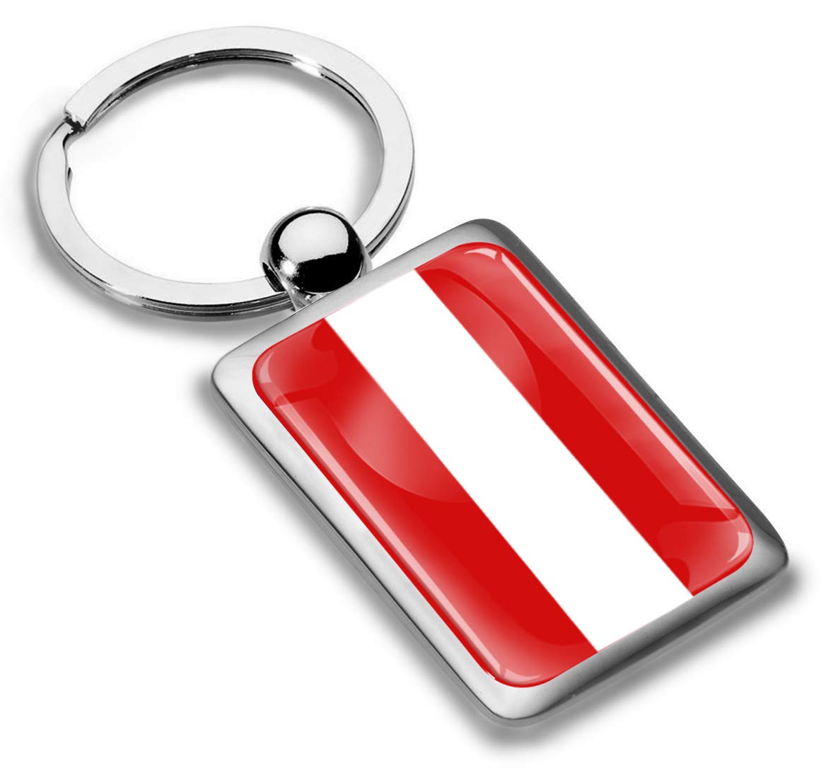 Biomar Labs Stainless Steel Metal Keychains Country Flag National Flags Design Durable Premium Accessory Car House Keys Backpack Gift Travel Souvenir (Austria Austrian Flag KK 223) — image 1