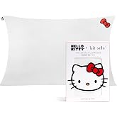 Kitsch x Hello Kitty Satin Pillowcase - Size 19x26, Ivory | Softer Than Silk Pillow Cases, Smooth Cooling Satin Pillow Case Perfect for Toddlers, Wrinkle-Free, and Machine Washable