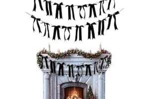 CHMOART 2 Strings Baby Shower Bow Black Garland Bows Wedding Hanging Bows Black Coquette Birthday Craft Bows Banner for Bridal Shower, Engagement, Anniversary Decorations