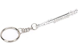 YOSOO Flute Keychain, Metal, Lifelike Design, Small and Exquisite, Elegant Artistic Feeling