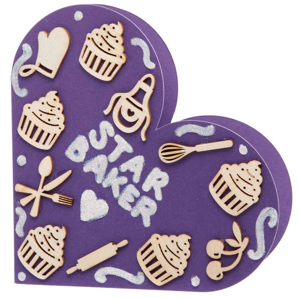 Baker Ross AX892 Baking Mini Shapes, Pack of 72, Woodcrafts for Kids to Design Paint - Image 3