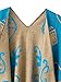 Urban CoCo Women's Fashionable Retro Style Vintage Pattern Tassel Poncho Shawl Cape (Series1-blue)