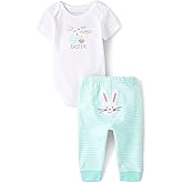 The Children's Place,Short Sleeve Playwear Set,Baby-Boys,Crystal Mint,18-24 Months