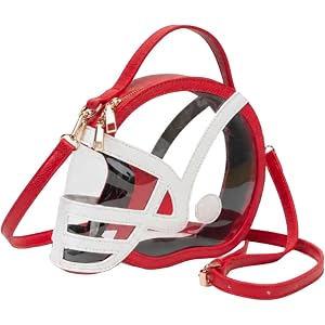 Clear Football Helmet Crossbody Bag, Stadium Approved Transparent Purse, Game Day Shoulder Bag for Football & Concerts