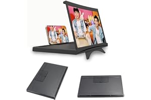 Antetek Phone Screen Magnifier,3D HD Screen Projector with Foldable Stand Holder,Cellphone Screen Amplifier for Movies,Videos,Gaming and Readings,Compatible with All Smartphones (L18-12in)