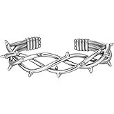 Manfnee Twisted Wire Bangle Bracelet for Men Retro Punk Gothic Stainless Steel Thorn Cuff Bracelet