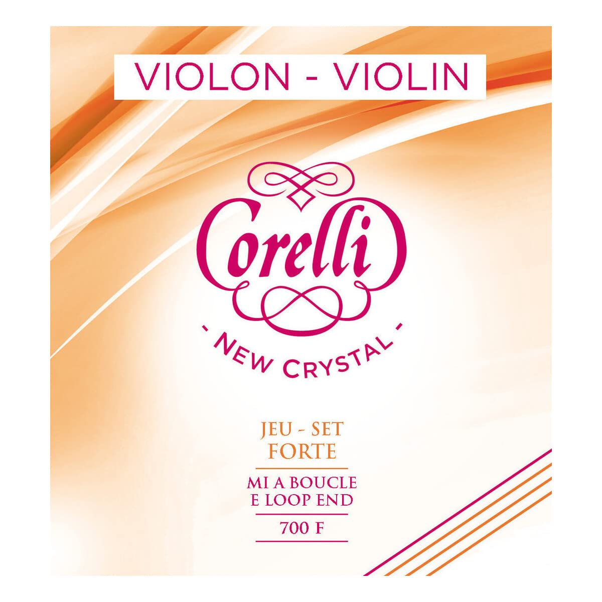 Corelli Violin strings Crystal set with loop end Forte 700F