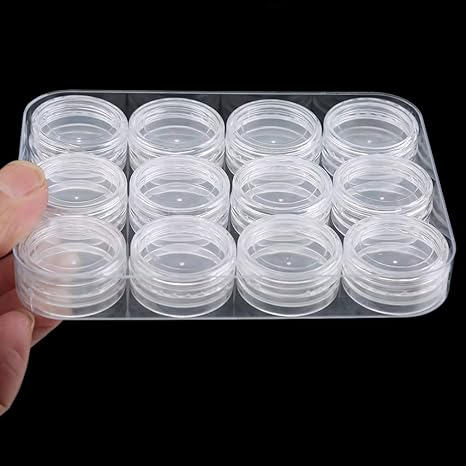 Amazon Co Jp 火の色 透明 小物 プラスチック 小分け 収納ケース ネイルパーツ 蓋付き 化粧品 小物整理 詰め替え アクセサリー収納 収納ボックス ホーム キッチン