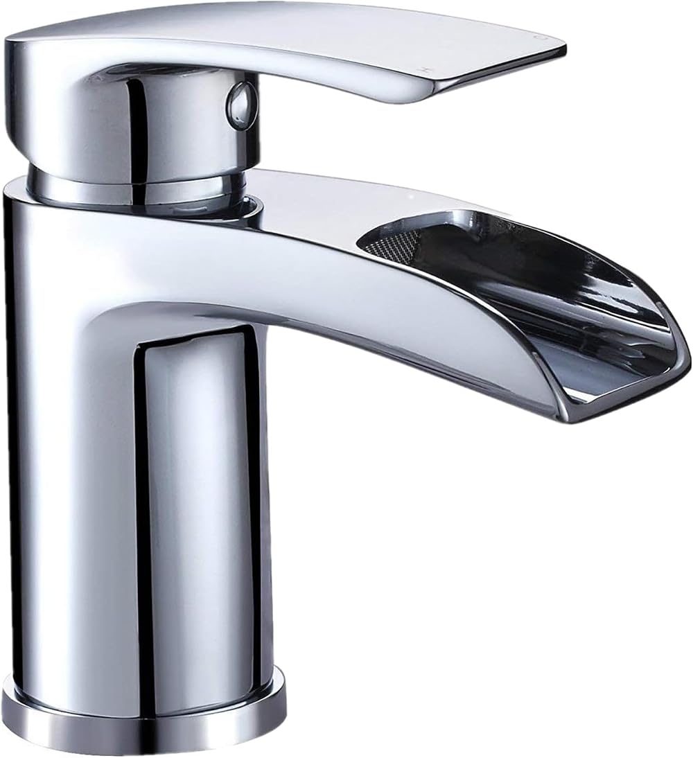 Hapilife Basin Taps Waterfall Mixer Chrome Single Lever Mono Tap