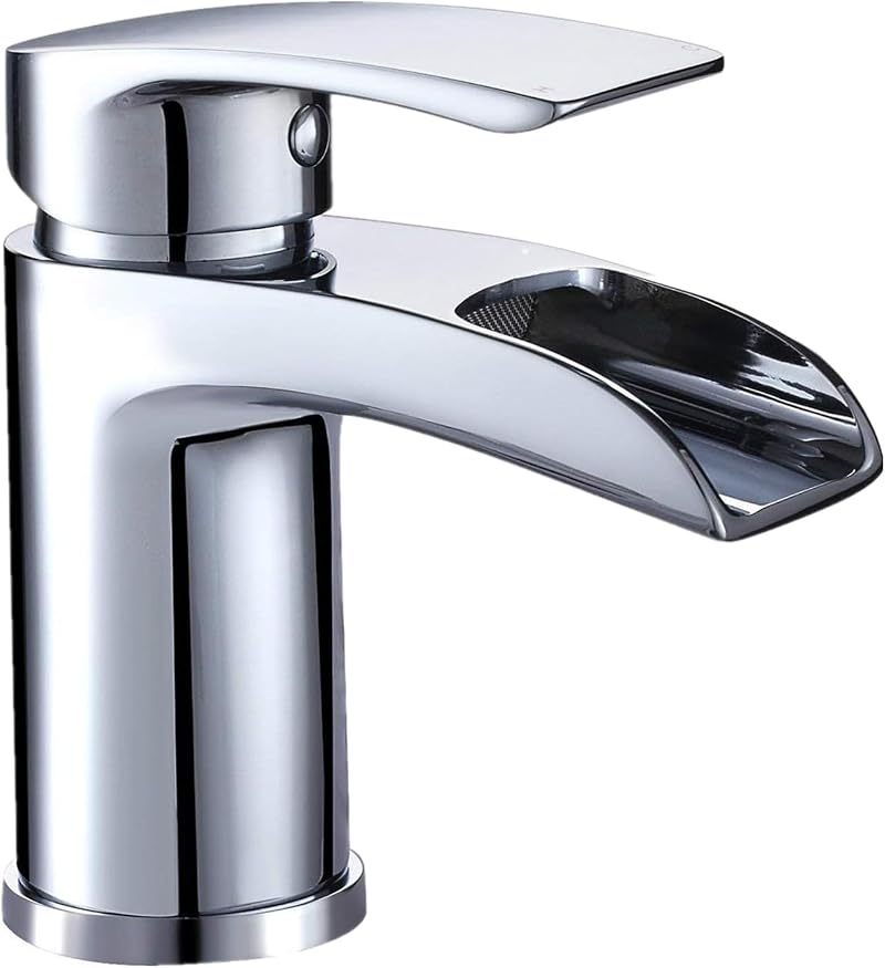 Hapilife Basin Taps Waterfall Mixer Chrome Single Lever Mono Tap