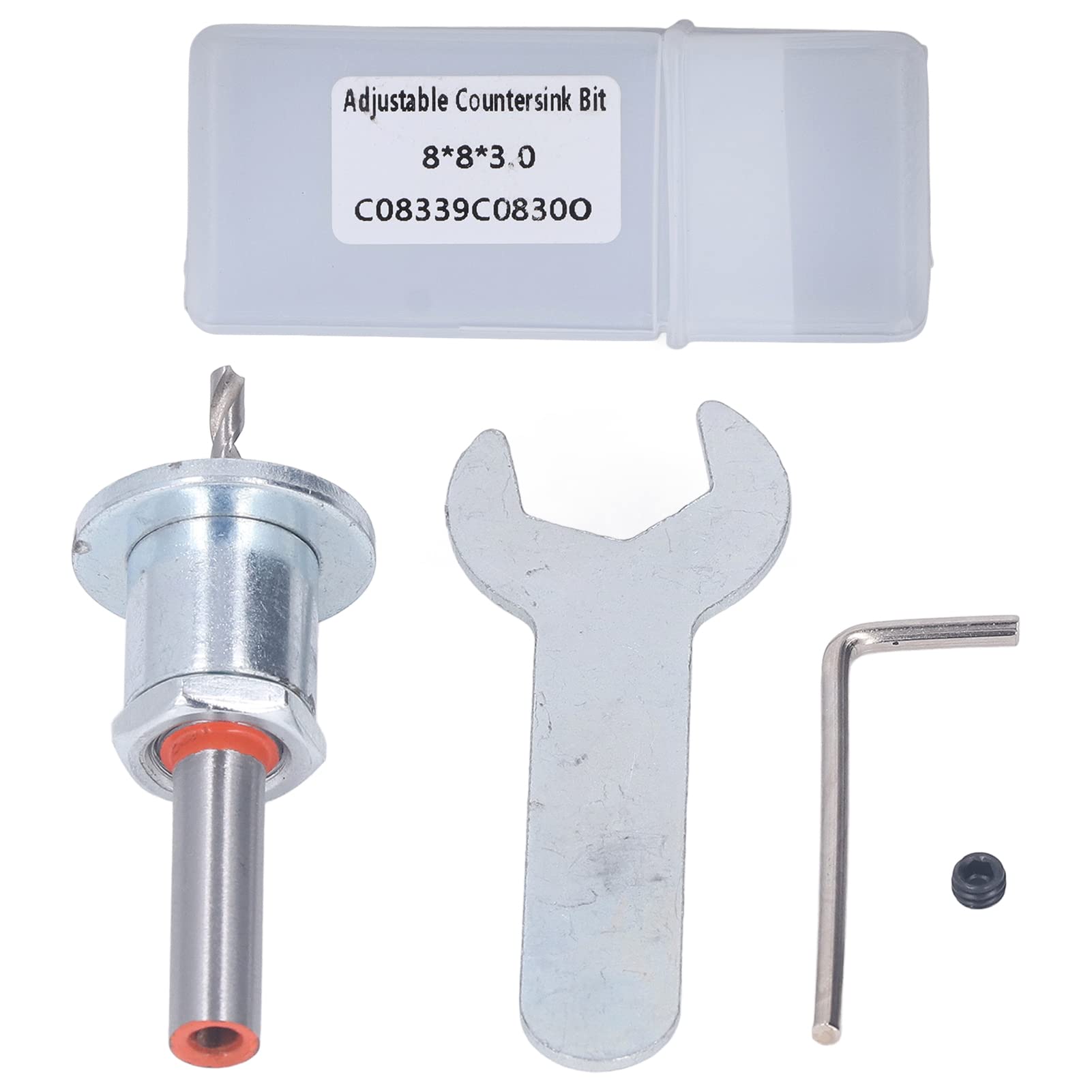 Adjustable Countersink Drill Bit Set with Depth Stop, Carbide Steel, for Woodworking, Self Tapping Screw Step Tool