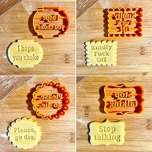 Fun Cookie Cutters, Cookie Molds with Rude Sayings Curse Words, Cookie