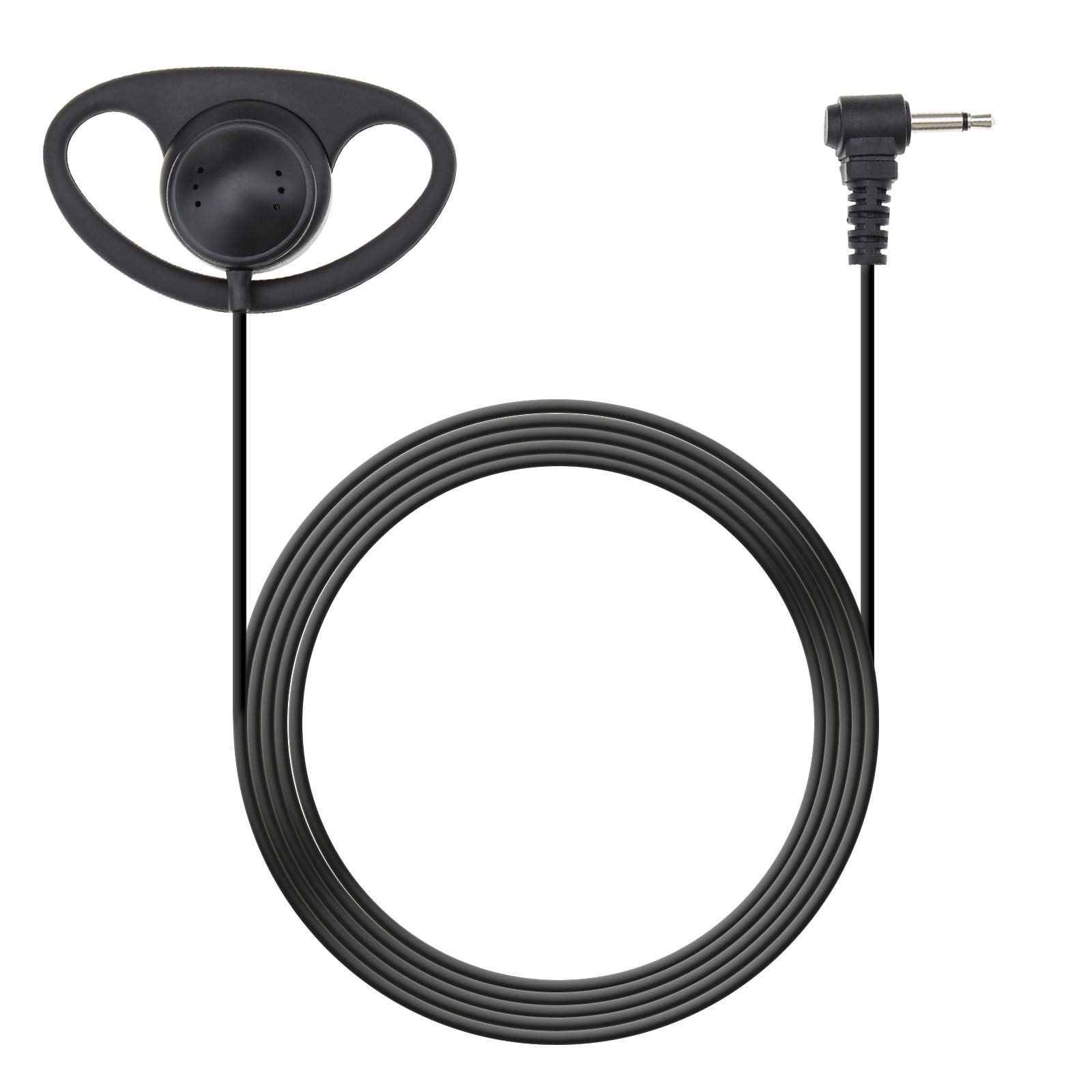 The Lord of the Tools D Shape Ear-hook Earpiece 3.5MM 1 Pin Plug Connector Listen Only Soft Rubber Earpiece Headset No Microphone for Two Way Radios