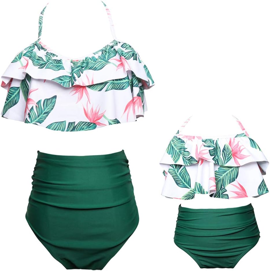 pjsonesie Girls Swimsuit Two Pieces Bikini Set Falbala Swimwear Bathing Suits