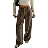 GORGLITTER Women's Wide Leg Dress Pants Pleated High Waisted Business Casual Workout Pants Trousers