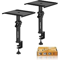 Vondynote Set of 2 Desktop Clamp Speaker Stands Short Studio Monitor Stands Height Adjustable