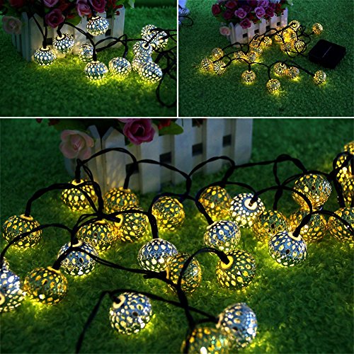 image for Idealgo 1.5M 20 LED Solar Powered Globe String Lights Ball String Ligh