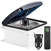 RV Vent Fan 14x14, 10-Speed Roof Vent Fan with Remote Control & Rain Sensor, 12V RV Exhaust Fan, Manual/Auto RV Ceiling Venti