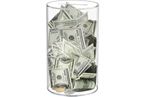Clear Piggy Bank for Adults Kids, Transparent Money Bank for Cash Savings and Coin Savings, Acrylic Clear Money Box That Must