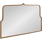 Kate and Laurel Gezella Glam Scalloped Wide Arched Wall Mirror; 38 x 24; Antique Gold; Stunning Glamorous Decorative Arch Mir