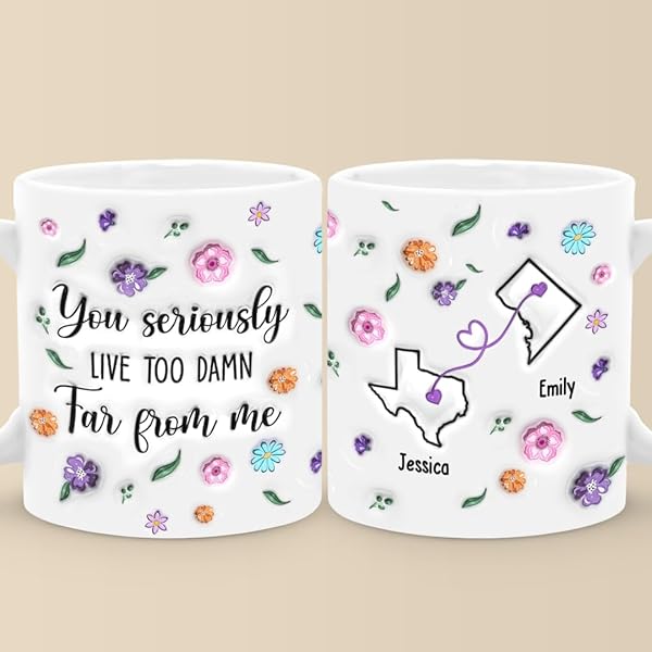 We Are Sisters By Heart Bestie Mug, Personalized Custom 3D Inflated