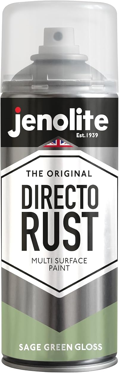 Jenolite Directorust Gloss Spray Sage Green 400ml Multi-Surface Paint