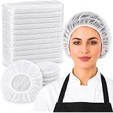 Disposable Bouffant Caps, 21inches Hair Net, Elastic Dust Cap for Food Service, Sleeping Head Cover (White-1000)