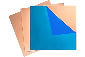 GOORY 3Pcs Pure Copper Sheet - 18 Gauge(1.02mm) Thickness 12" x 12" 99.9%+ Copper Plate - Double Sided Film Attached Thin Sheet Metal for Crafting, Jewelry, DIY, Repairs, Electrical, Industrial, Art