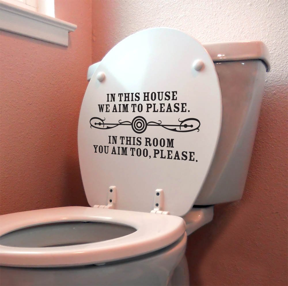 Vertigo Creative Products We Aim to Please Wall Décor Sticker Vinyl Decal - Bathroom/Toilet - Western/Rustic