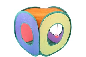 Cat Tunnels for Indoor Cats, Foldable Cat Cube, Funny Cat Tent Indoor Cat House Hideaway Cave for Cats Kittens Small Dogs Pla