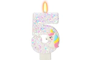 FAMGift Birthday Candles - Number 5 Candle, Birthday Candles for Cake, Birthday Party Supplies, Birthday Decorations for Cake Topper, Cartoon Theme Party Favors