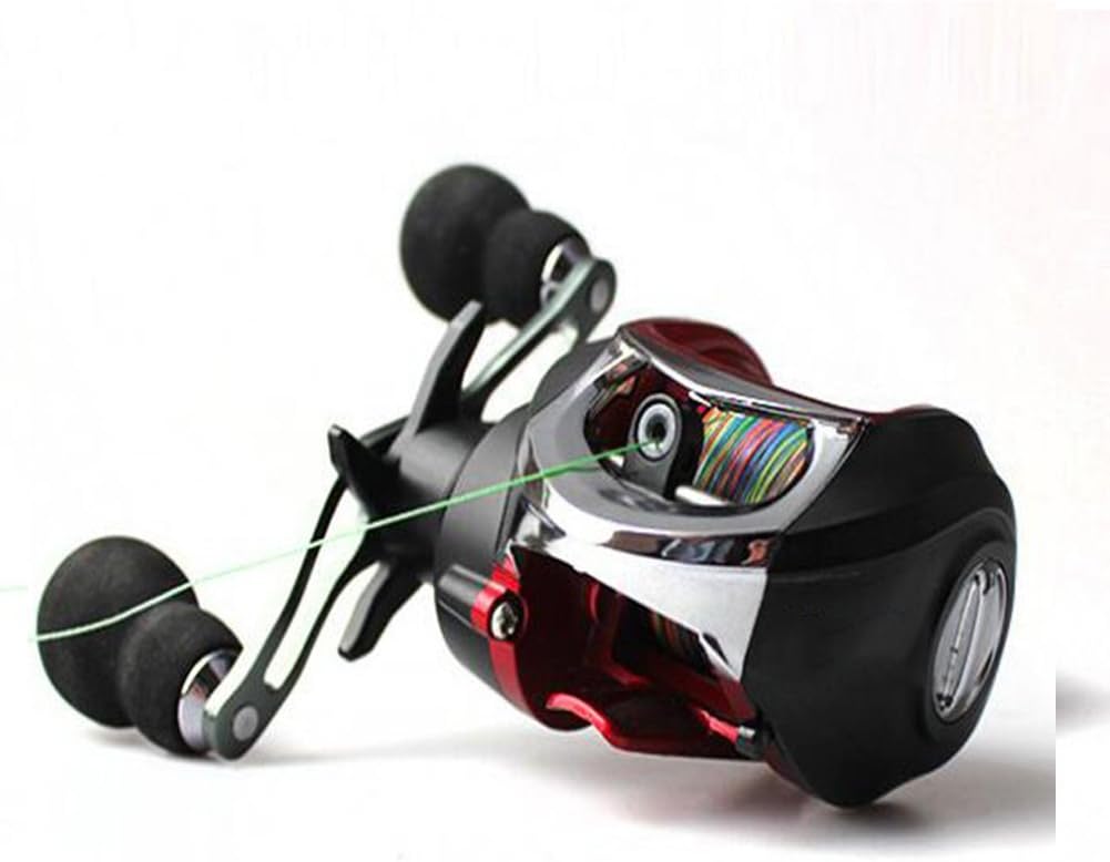 Kcanamgal 18-Axis Drip Wheel Long-Distance Wheel, Luya Fishing Round Reel Speed Ratio 7.2:1 Red