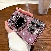 Roemary Astronaut Stand Case for iPhone 16,for iPhone 16 with Pink Stand,Astronaut Folding Bracket Kickstand Phone Case-Pink Kickstand