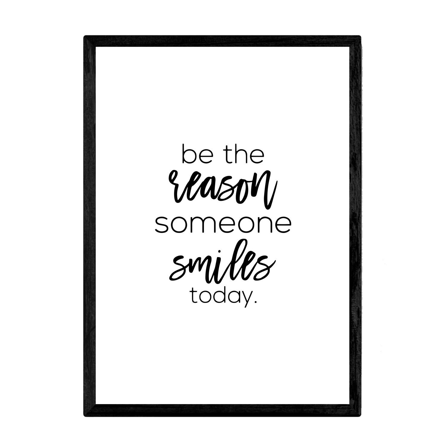 Nacnic Poster with inspirational phrase. Decor sheet 's smile' with motivational phrases and full of energy. A4 size โ image 1