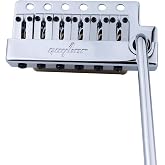 Guyker Guitar Tremolo Bridge String Spacing 10.8MM with Brass Saddle and Brass Block &amp; Spring and Claw, Pop-In Vibrato Bar, Complete Install Kit, GG1009A Chrome