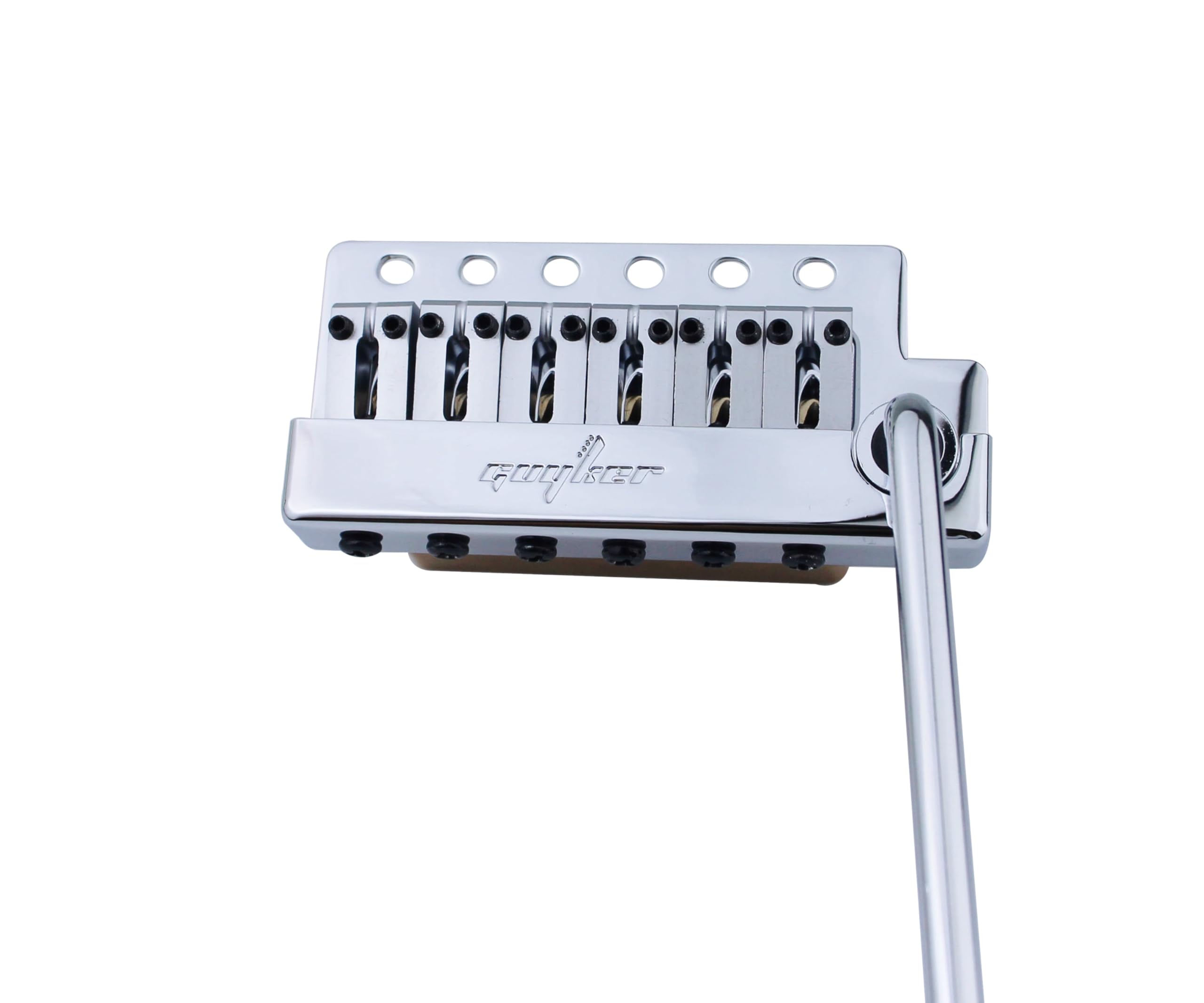 guyker Guitar Tremolo Bridge String Spacing 10.8MM with Copper Saddle And Copper Block & Spring and Claw, Pop-In Vibrato Bar, Complete Install Kit Chrome