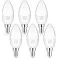 MAXvolador E12 LED Candelabra Light Bulbs 40W Equivalent, 2700K Warm White 4W Chandelier Bulbs, 400 LM Candle Bulb Base, Non-Dimmable, Pack of 6