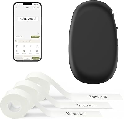 E10 Étiqueteuse Bluetooth avec 3 Rubans, Noir