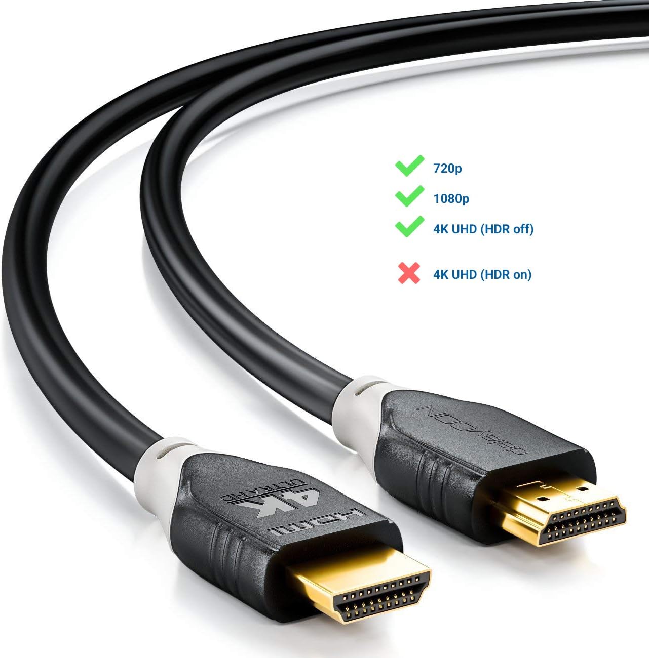 deleyCON 7 5m HDMI Kabel 2 a b UHD 2160p 4K 60Hz YUV 4 2 HDCP 2 2 3D